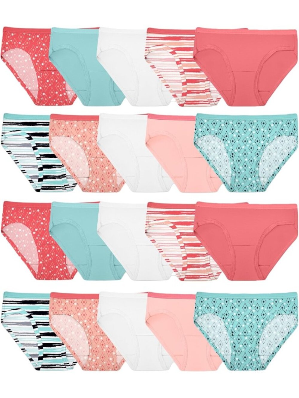 Cotton Hipster Underwear for Girls - Soft, Comfortable, Breathable, 5-Pack